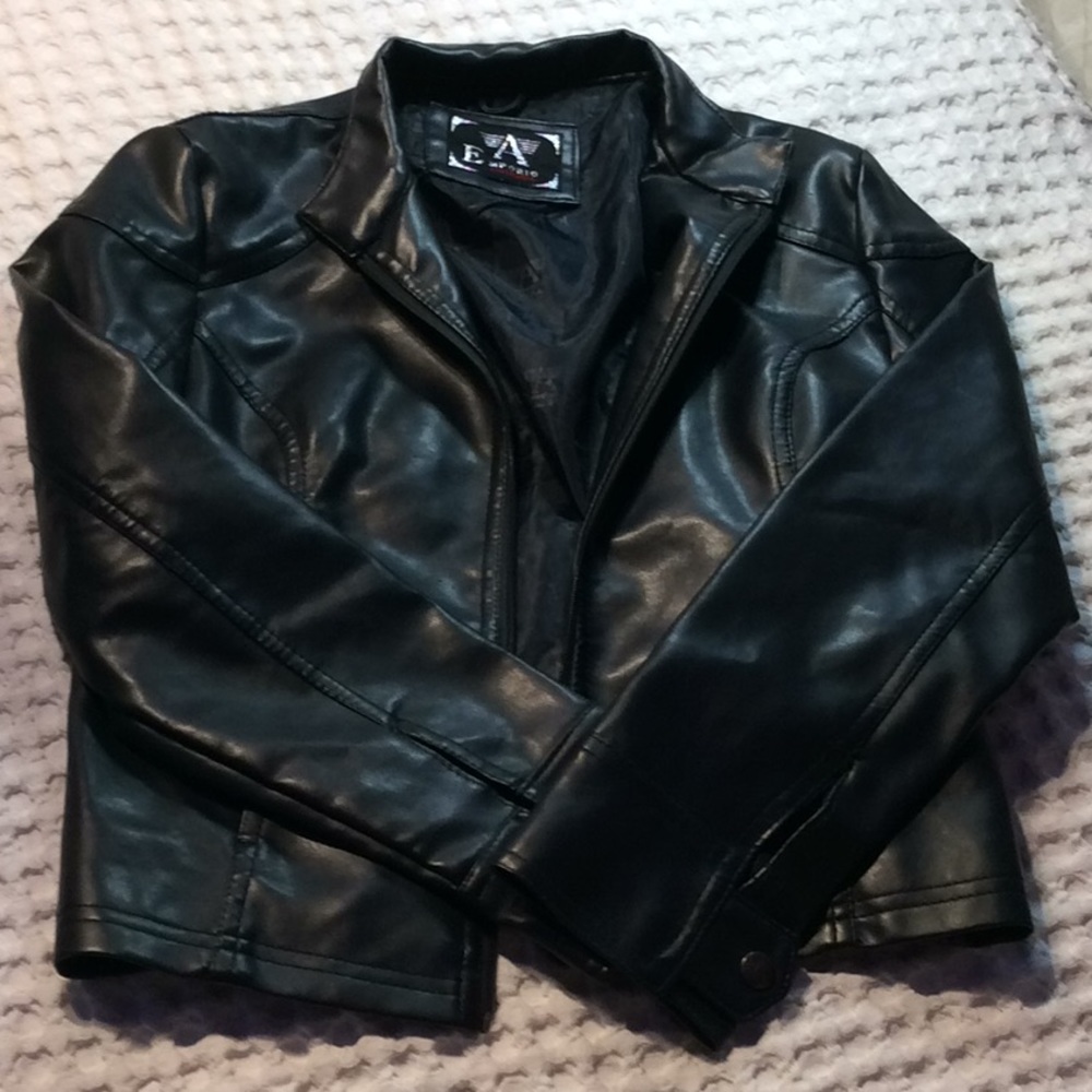 Emporio leather jacket, made in Italy. Size small.